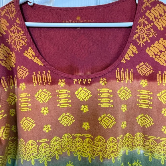 The Territory Ahead Y2K Ombre Long Sleeve Top Vintage - Picture 2 of 6